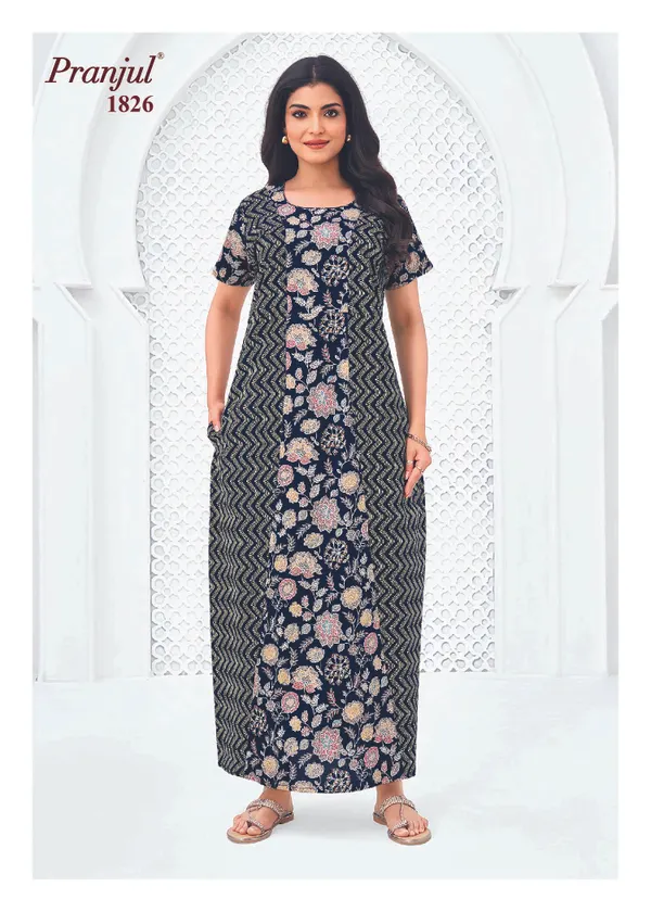 Pranjul Nighty Pure Cotton | PN1826