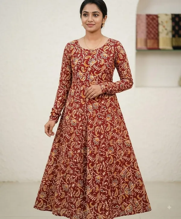 Premium 60/60 Soft Cotton Full Sleeve Anarkali | AK2251