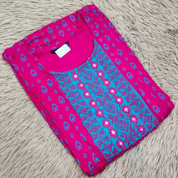 Rayon Embroidery Feeding Kurti | FK92