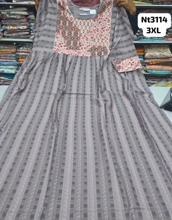 Full Hand Premium Frock Style Nighty } NT3114