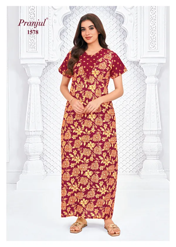 Pranjul Nighty Pure Cotton  | PN1578