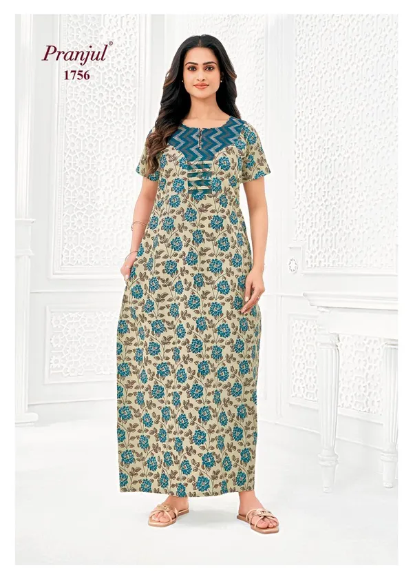 Pranjul Nighty Pure Cotton | PN1756