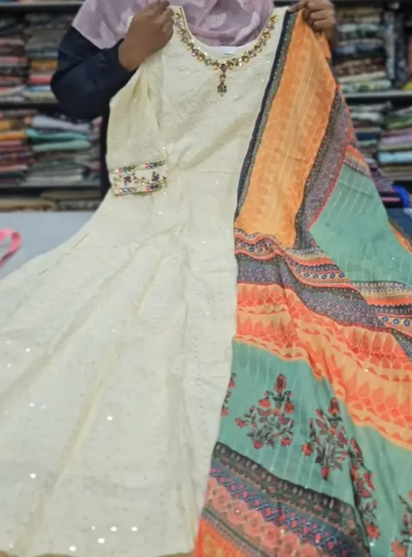 Kurti With Shawl | KS928