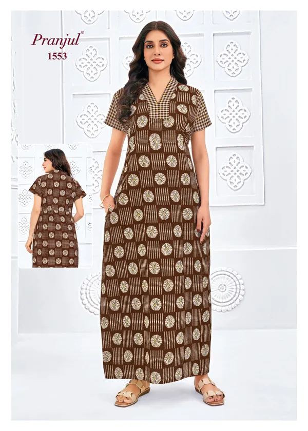 Pranjul Nighty Pure Cotton  | PN1553