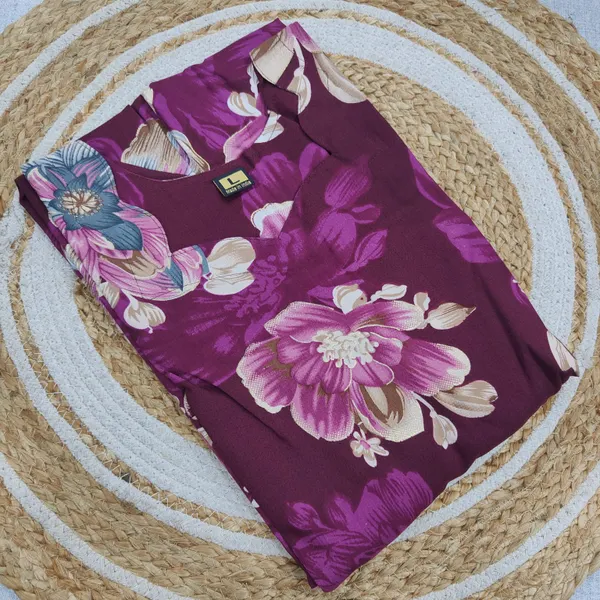 Premium Rayon Full Sleeve Anarkali Kurti – Side Pocket | AK2178
