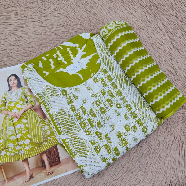 Premium Rayon Cotton Kurti with Dupatta Set | KS890