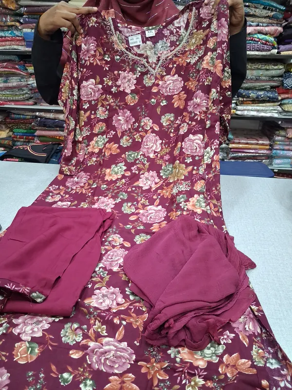 Premium Top Bottom Dupatta set | TS2352