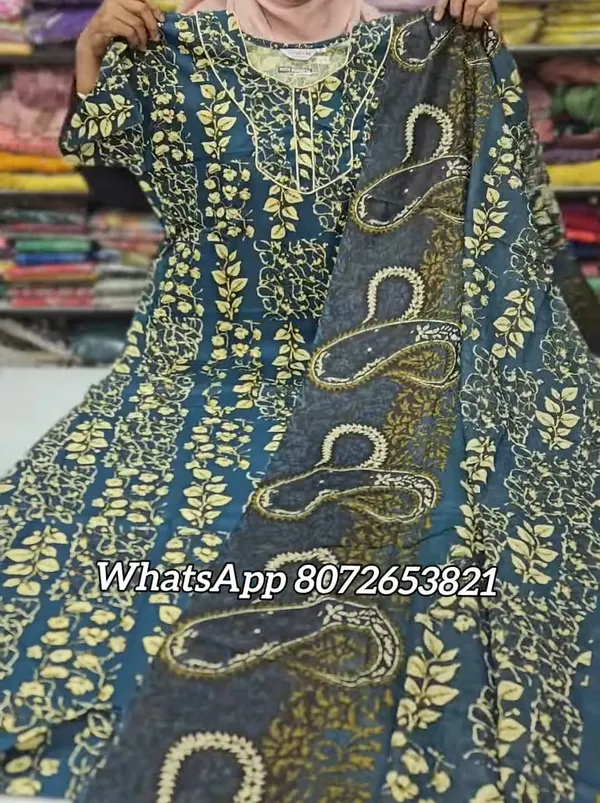 Premium Half Sleeve Shawl Nighty Set | NT3753