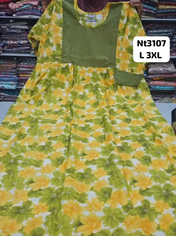 Full Hand Premium Frock Style Nighty } NT3107