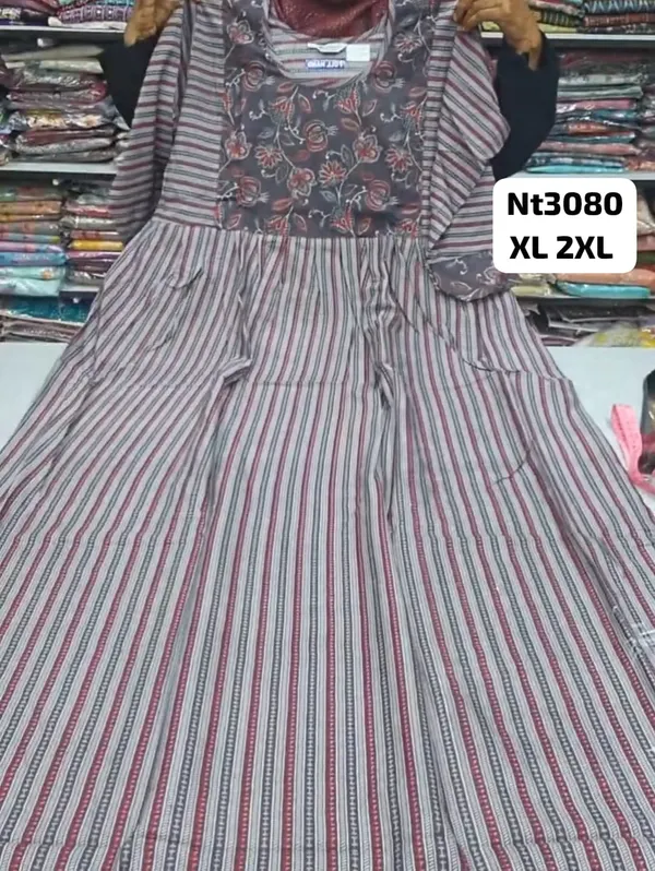 Full Hand Premium Frock Style Nighty } NT3080