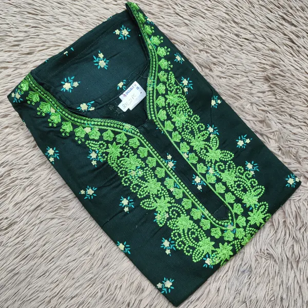 Pure Cotton Embroidery Nighty Fully Overlocked | NT2541