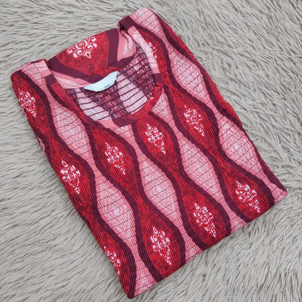 Premium Cotton Smocked Maxi Gown With Side pocket | MG49