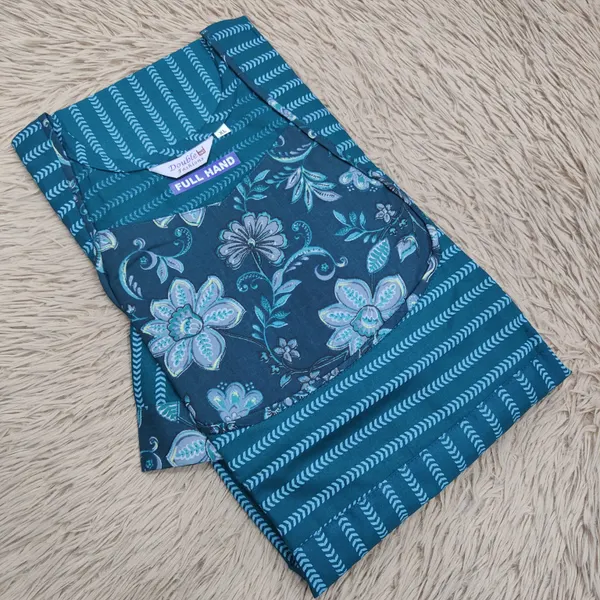 Premium Cotton Frock Style Nighty with Adjustable Rope & Side Pocket | NT3281