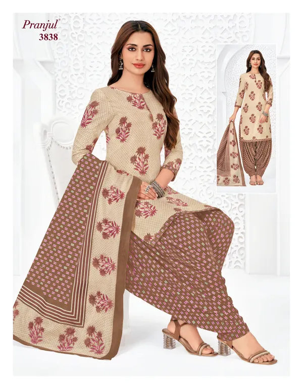Pranjul Premium Cotton Stright Top Patiyala Bottom with Dupatta | SW3838