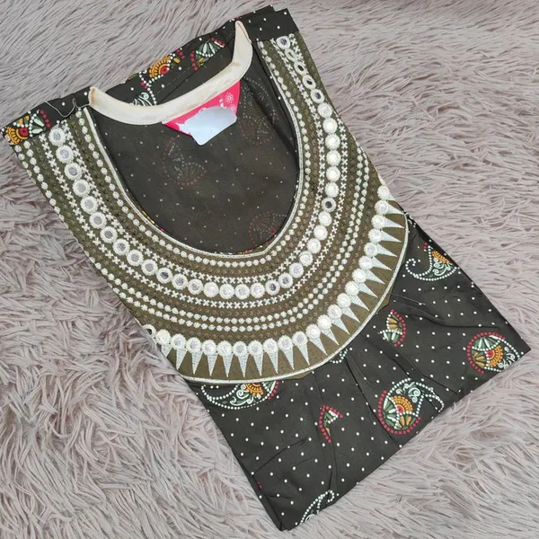 Ajrak Cotton | Embroidery Nighty | NT1377