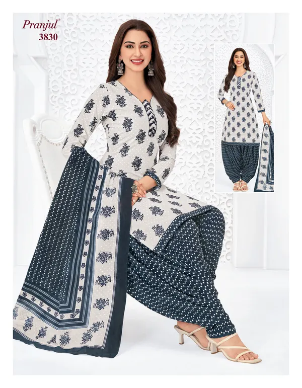 Pranjul Premium Cotton Stright Top Patiyala Bottom with Dupatta | SW3830