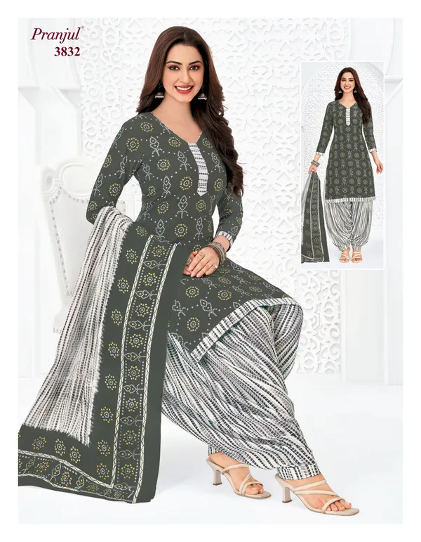 Pranjul Premium Cotton Stright Top Patiyala Bottom with Dupatta | SW3832