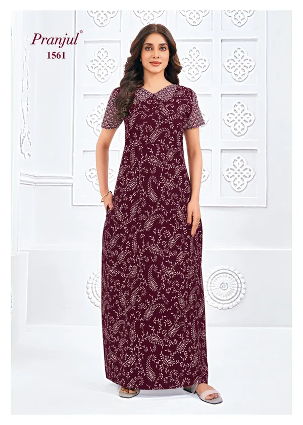 Pranjul Nighty Pure Cotton  | PN1561