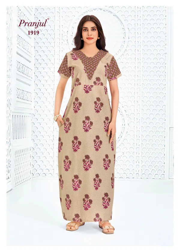 Pranjul Nighty Pure Cotton | PN1919