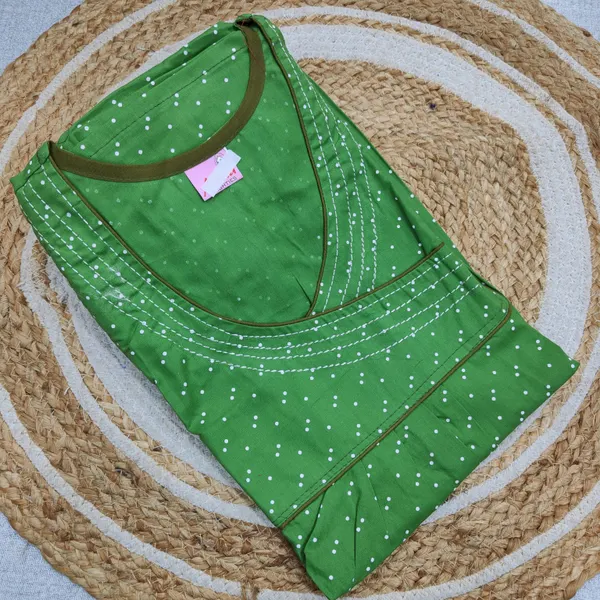 Pure Cotton Fancy Neck Nighty | NT3872