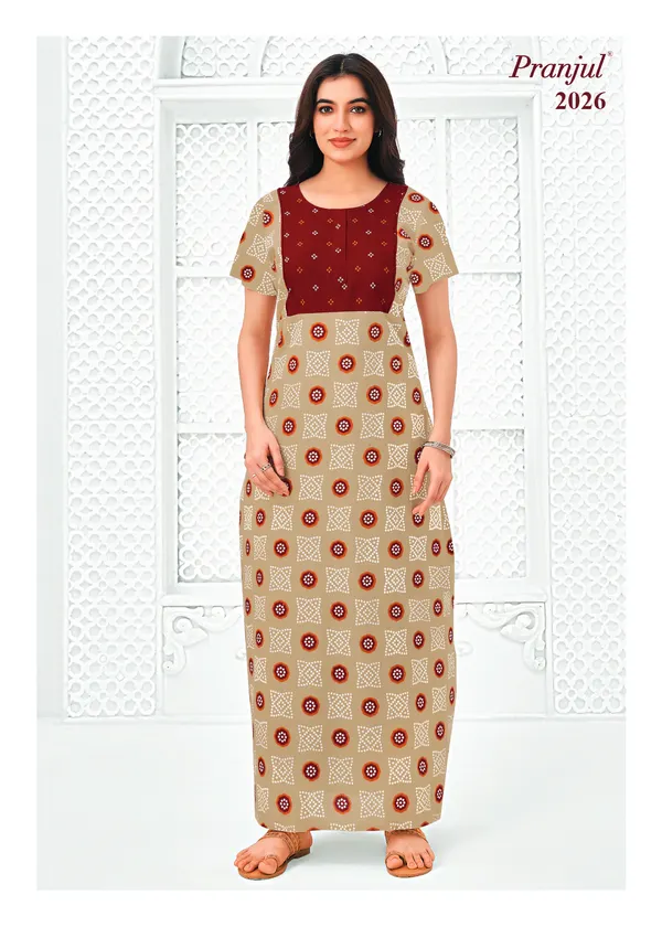 Pranjul Nighty Pure Cotton | PN2026