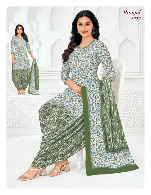 Pranjul Premium Cotton Stright Top patiyala Bottom with Dupatta | SW3737