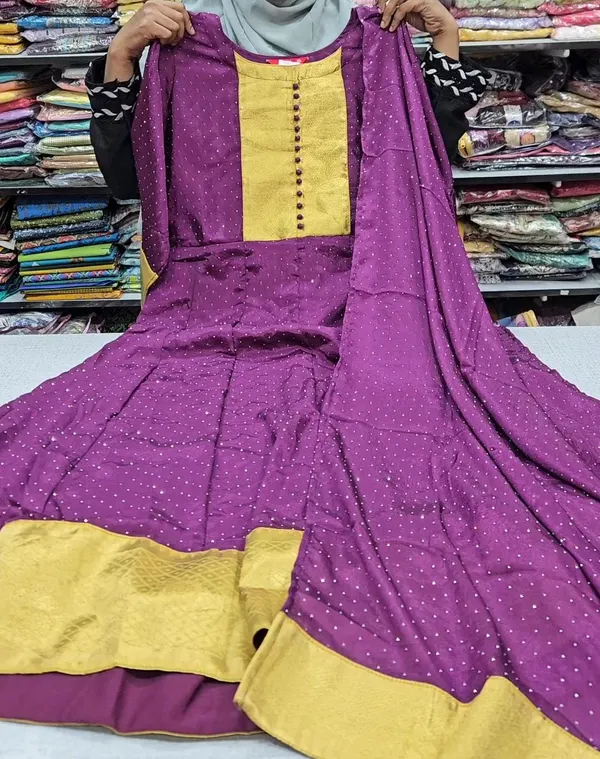 Vichitra Silk Kurti with Shawl | KS706