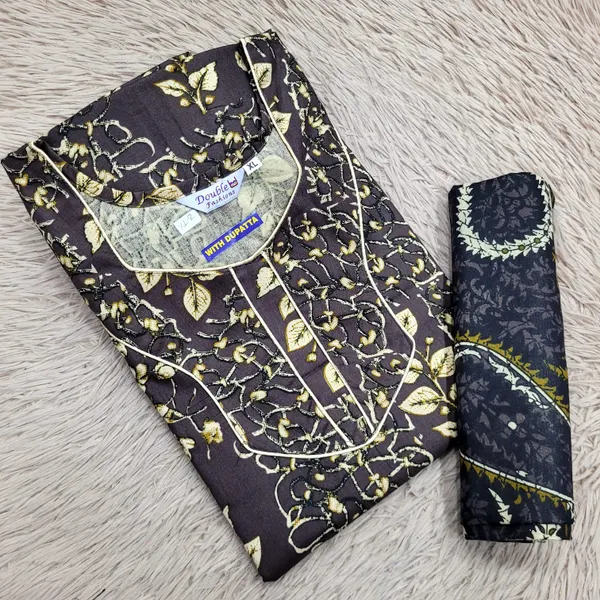 Premium Half Sleeve Shawl Nighty Set | NT3719