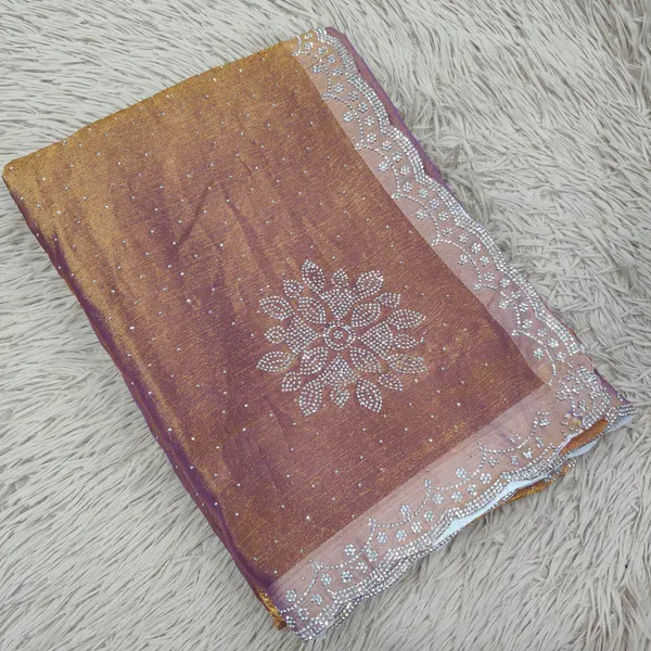 Premium Fendy Silk Saree with Self-Colour Stone Work | SR88