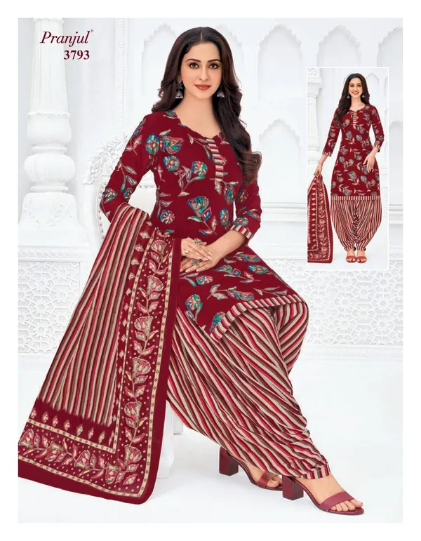 Pranjul Premium Cotton Stright Top patiyala Bottom with Dupatta | SW3793