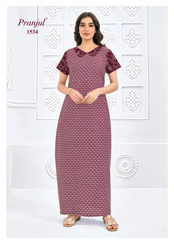 Pranjul Nighty Pure Cotton  | PN1534