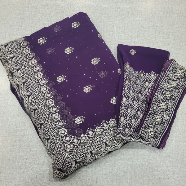 Heavy Georgett Saree with Heavy Blouse n Belt | SR168