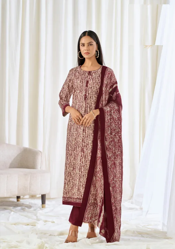 Pure Cotton Salwar Set Straight Pant & Dupatta | TS2535