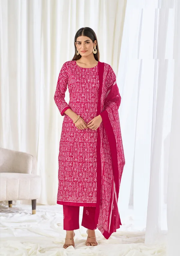 Pure Cotton Salwar Set Straight Pant & Dupatta | TS2536