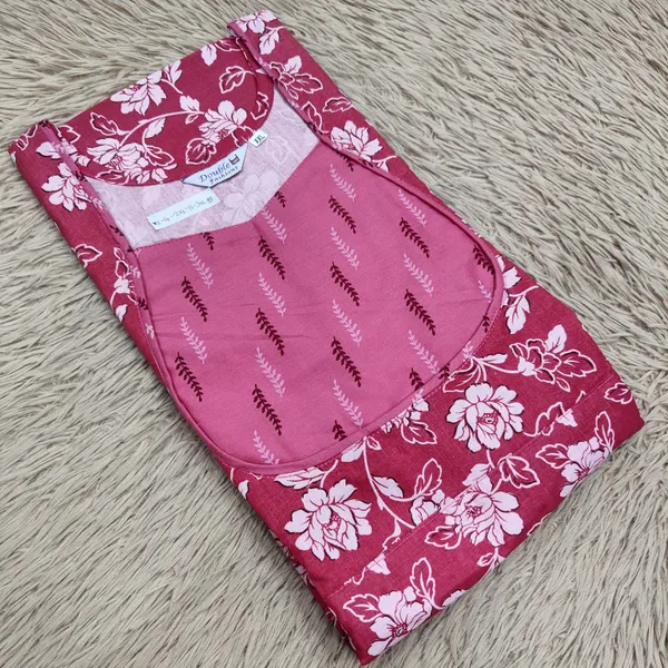 Premium Cotton Frock Style Nighty with Adjustable Rope & Side Pocket | NT3547