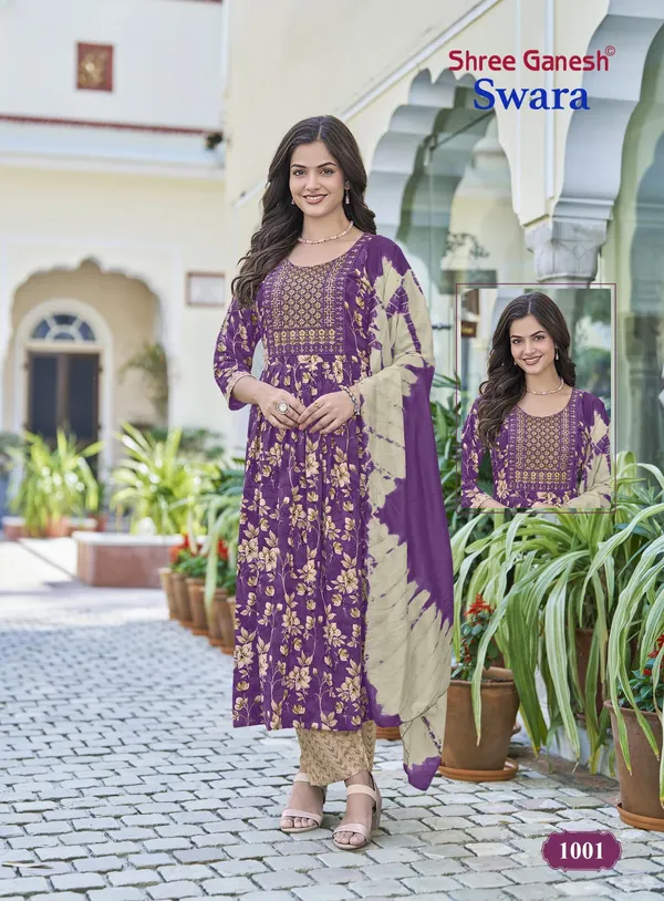 Sree Ganesh Heavy Rayon Anarkali Top Bottom & Dupatta | TS2990