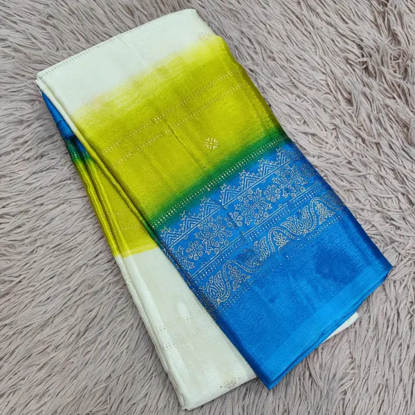 Soft Creap Saree with Contrast Border n Foil work | SR76 