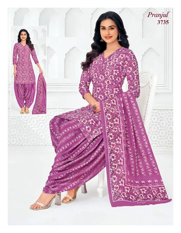 Pranjul Premium Cotton Stright Top patiyala Bottom with Dupatta | SW3735