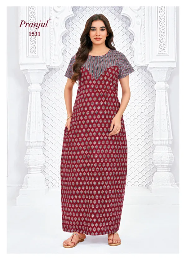 Pranjul Nighty Pure Cotton  | PN1531