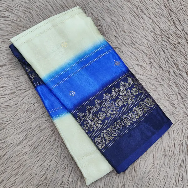 Soft Creap Saree with Contrast Border n Foil work | SR76 