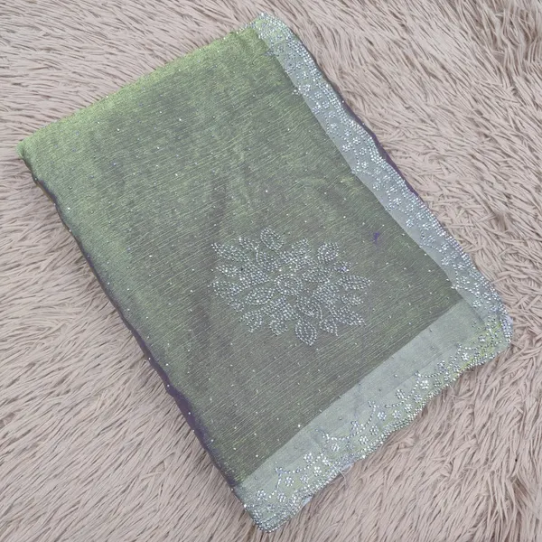 Premium Fendy Silk Saree with Self-Colour Stone Work | SR88