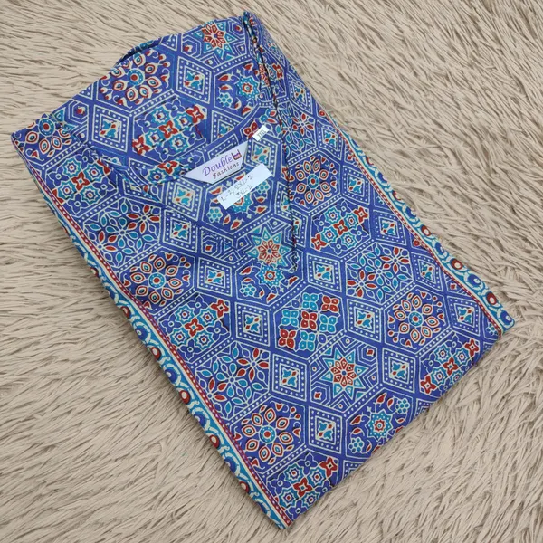 Pure Jaipur Cotton V-Neck Frock Maxi Nighty | NT3606