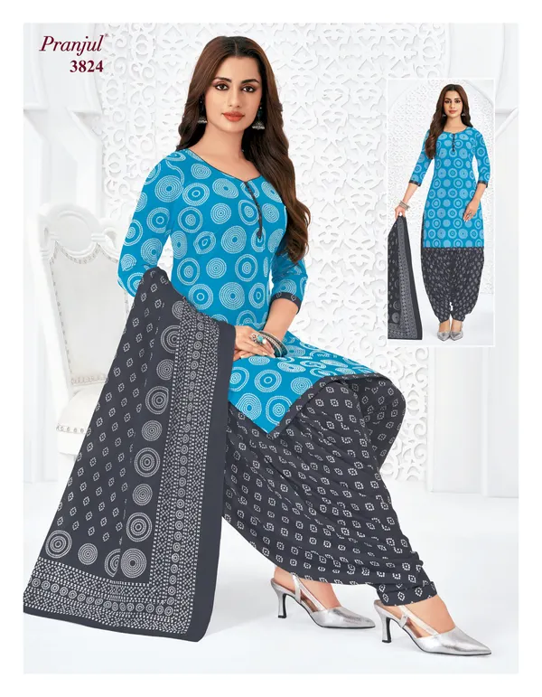 Pranjul Premium Cotton Stright Top Patiyala Bottom with Dupatta | SW3824