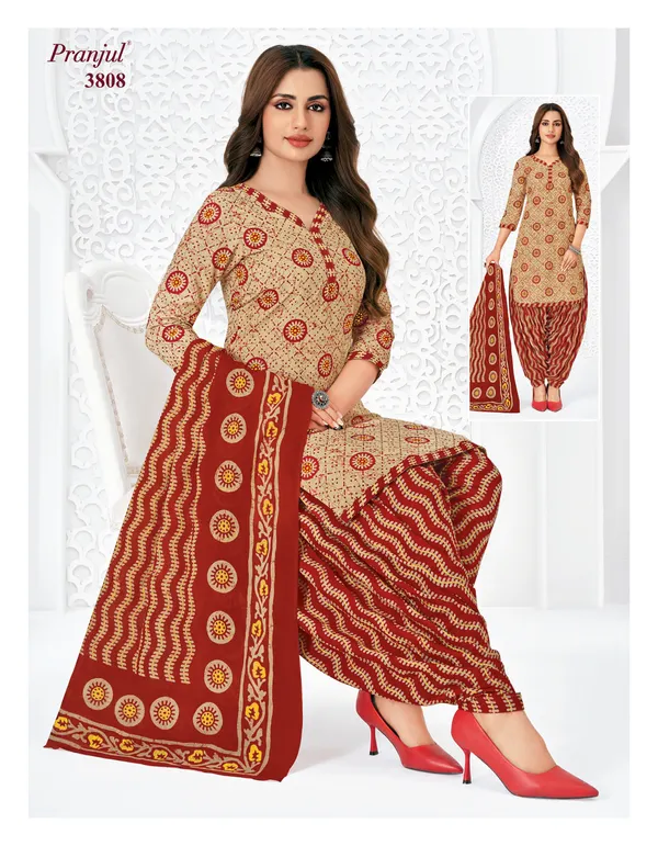 Pranjul Premium Cotton Stright Top Patiyala Bottom with Dupatta | SW3808