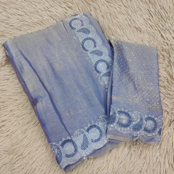 Premium Fendy Silk Pastel Saree with Multi-Colour Stone Work | SR91