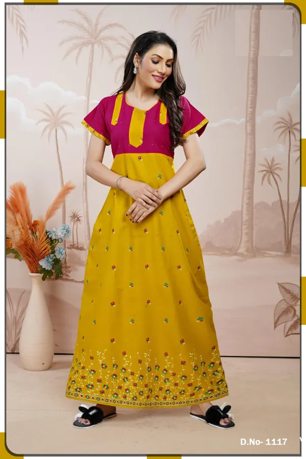 Premium Cotton Branded Nighty | BR17