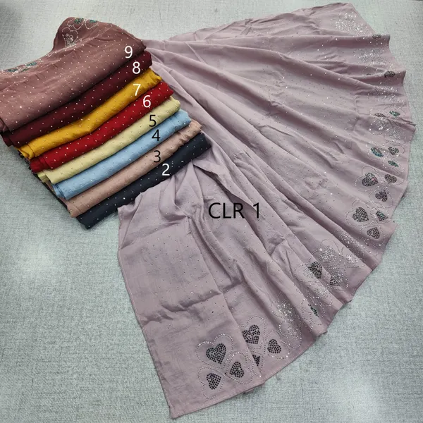 Chiffon / Satin Stone work Hijab | H179