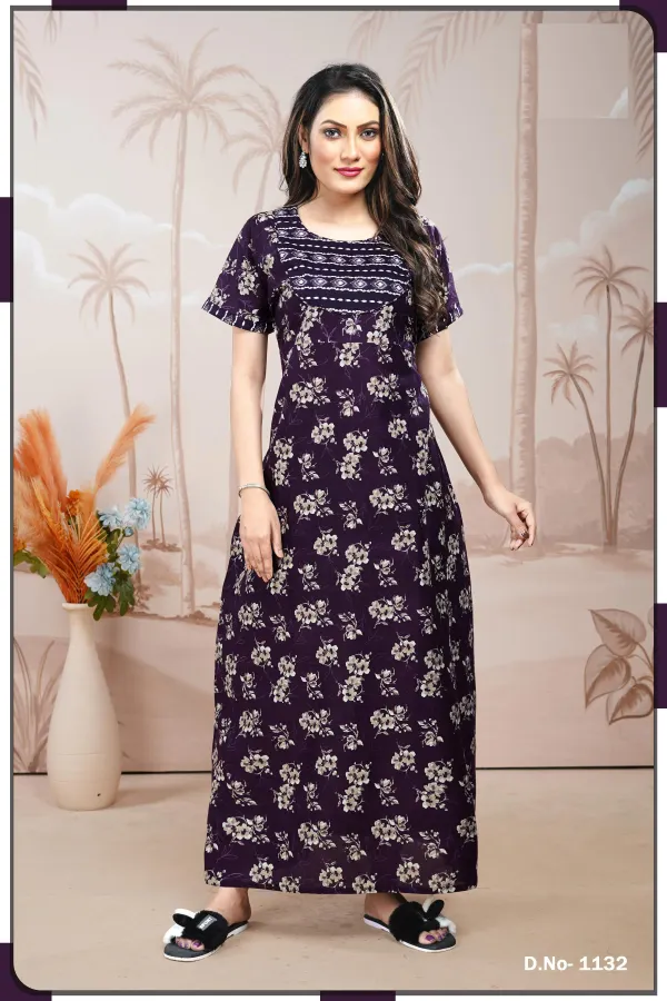 Premium Cotton Branded Nighty | BR32