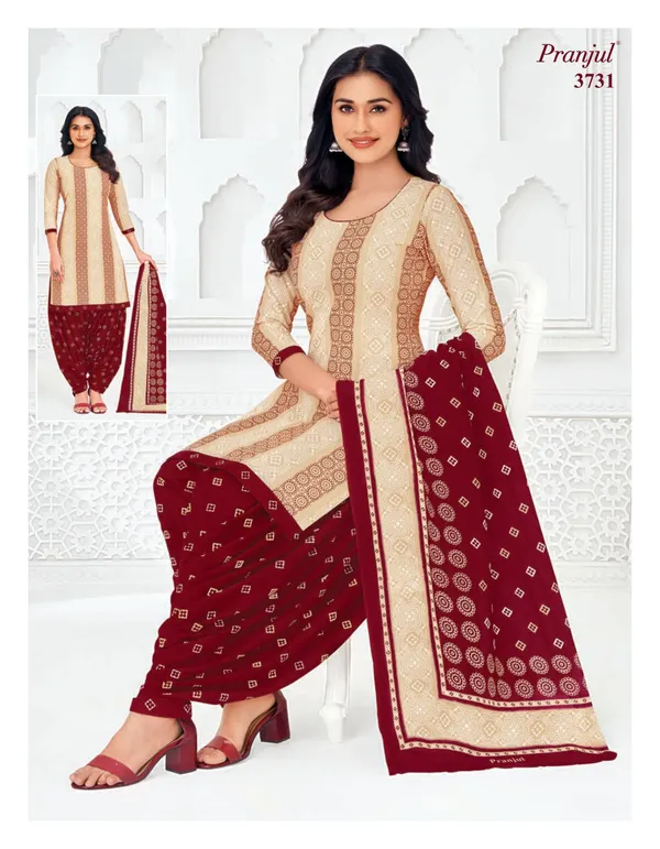 Pranjul Premium Cotton Stright Top patiyala Bottom with Dupatta | SW3731