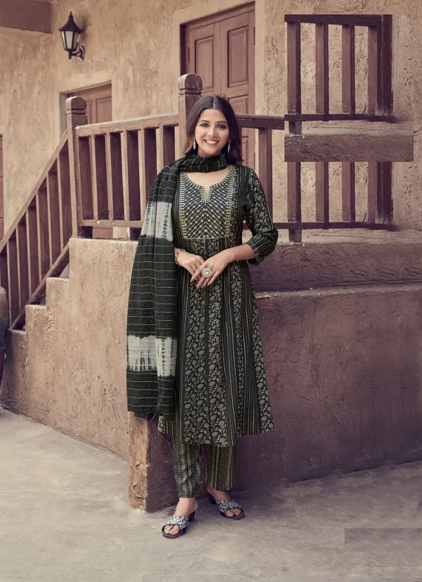 Premium Rayon Top–Bottom–Dupatta Set | TS2532